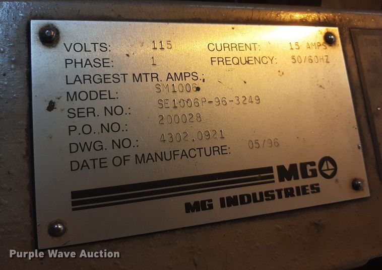 image for item LX9975 MG Industries SM1006  plasma cutting table