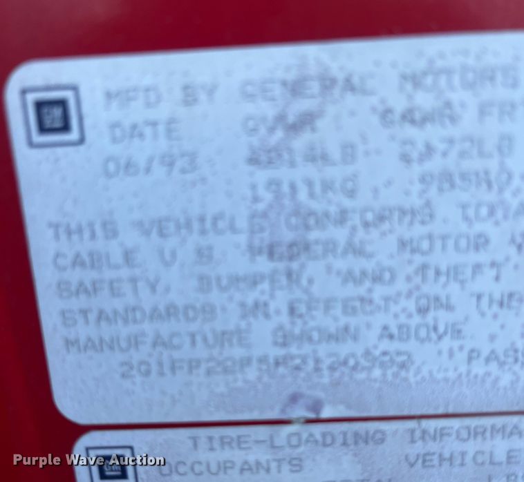 image for item MG9746 1993 Chevrolet Camaro