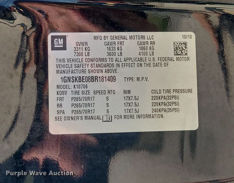 image for item MG9748 2011 Chevrolet Tahoe  SUV