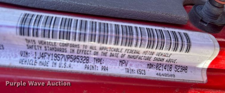 image for item NB9296 1997 Jeep Wrangler Sport  SUV