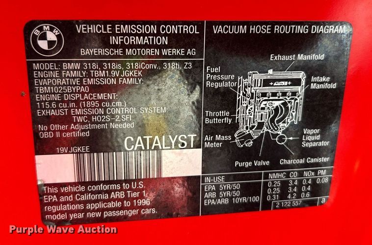 image for item NB9297 1996 BMW Z3  convertible