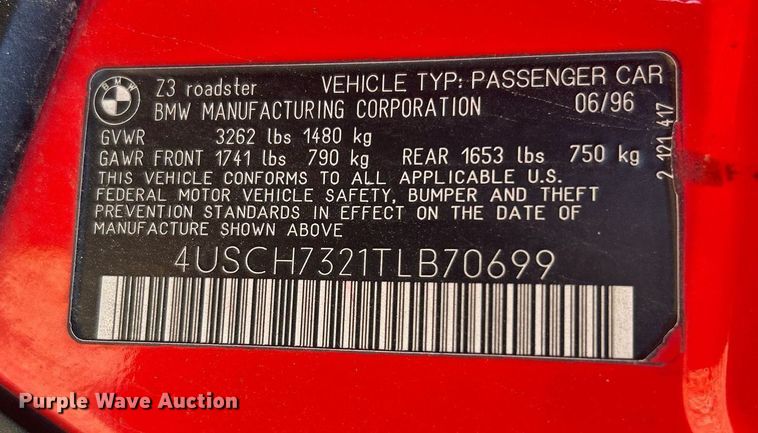 image for item NB9297 1996 BMW Z3  convertible