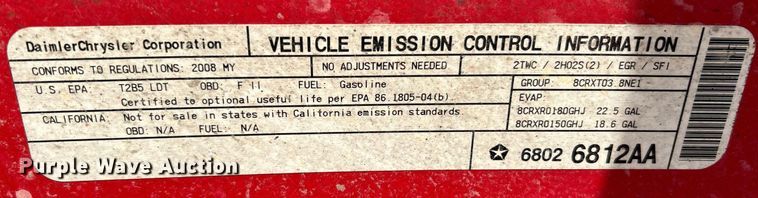 image for item NE9645 2008 Jeep Wrangler Unlimited  SUV