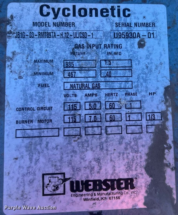 image for item NN9348 Webster  boiler