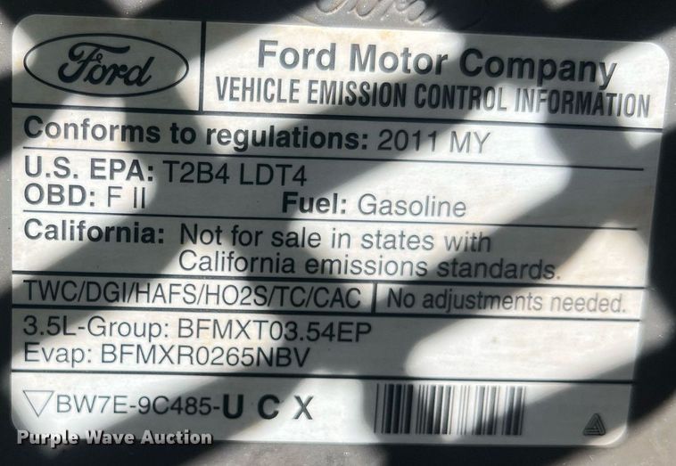 image for item NN9350 2011 Ford F150  SuperCrew pickup truck