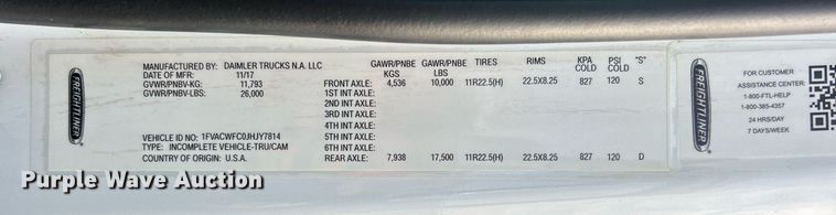 image for item OM9242 2018 Freightliner M2  shuttle bus