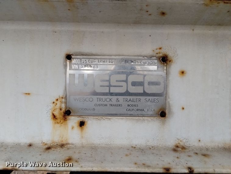 image for item DK8927 1986 Wesco 863026  transfer trailer