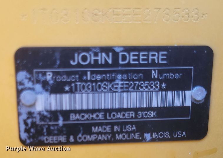 image for item DO4786 2015 John Deere 310SK  backhoe