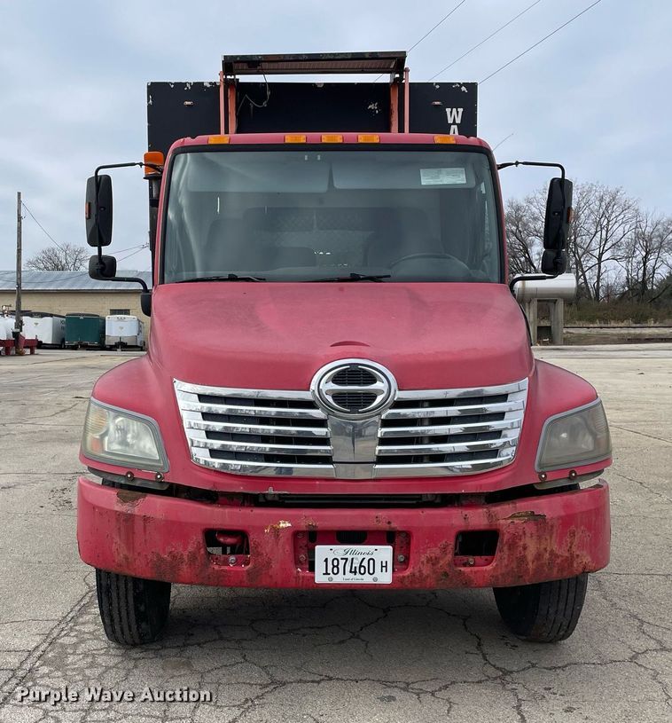 image for item DP0264 2007 Hino 268  flatbed truck with crash attenuator