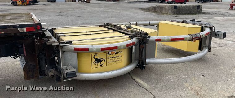 image for item DP0264 2007 Hino 268  flatbed truck with crash attenuator