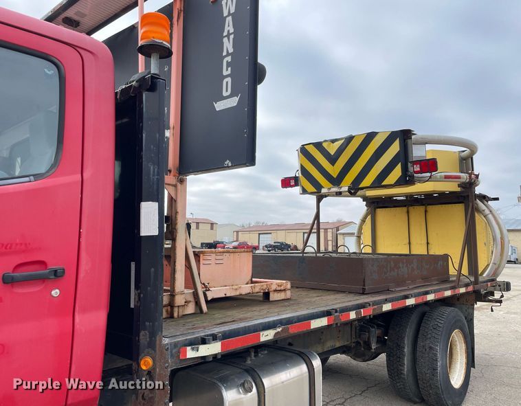 image for item DP0264 2007 Hino 268  flatbed truck with crash attenuator