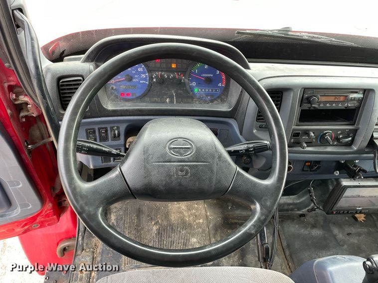 image for item DP0264 2007 Hino 268  flatbed truck with crash attenuator