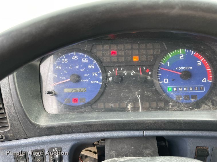 image for item DP0264 2007 Hino 268  flatbed truck with crash attenuator