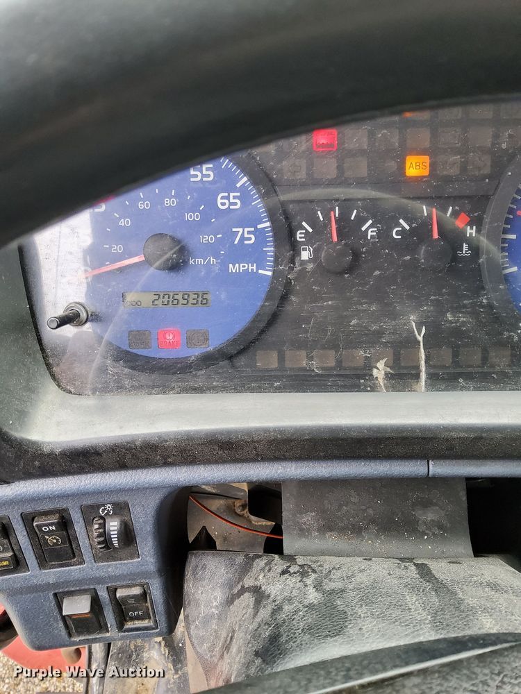 image for item DP0264 2007 Hino 268  flatbed truck with crash attenuator