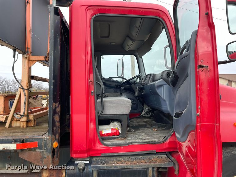 image for item DP0264 2007 Hino 268  flatbed truck with crash attenuator