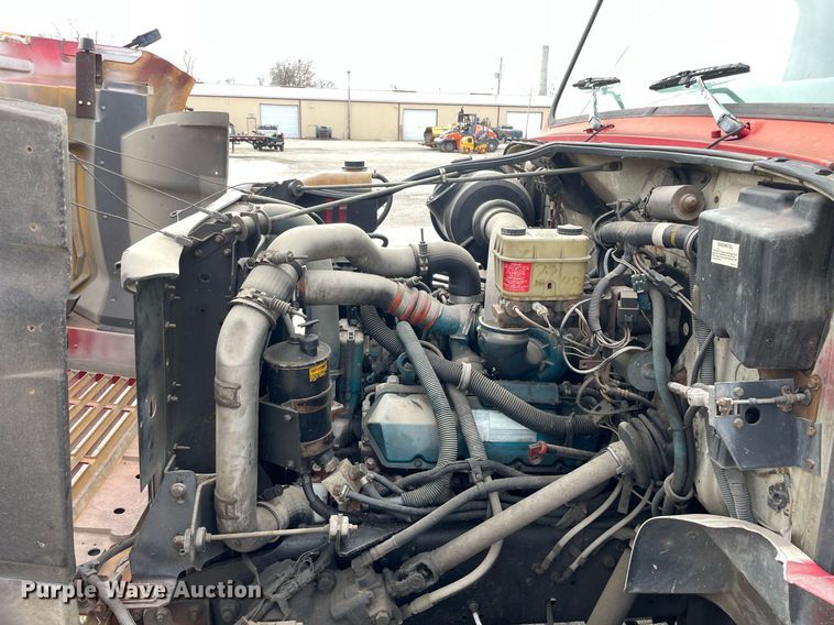 image for item DP0265 2000 International  4700 flatbed truck with crash attenuator