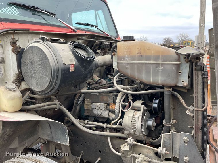 image for item DP0265 2000 International  4700 flatbed truck with crash attenuator