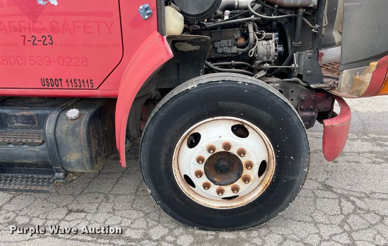 image for item DP0265 2000 International  4700 flatbed truck with crash attenuator