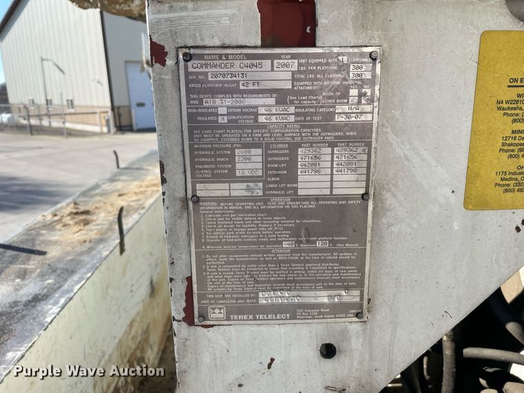 image for item DP0275 2008 Sterling L7500  digger derrick truck