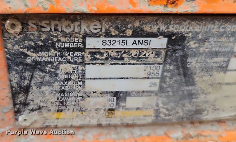 image for item DP0802 2020 Snorkel S3215L  scissor lift