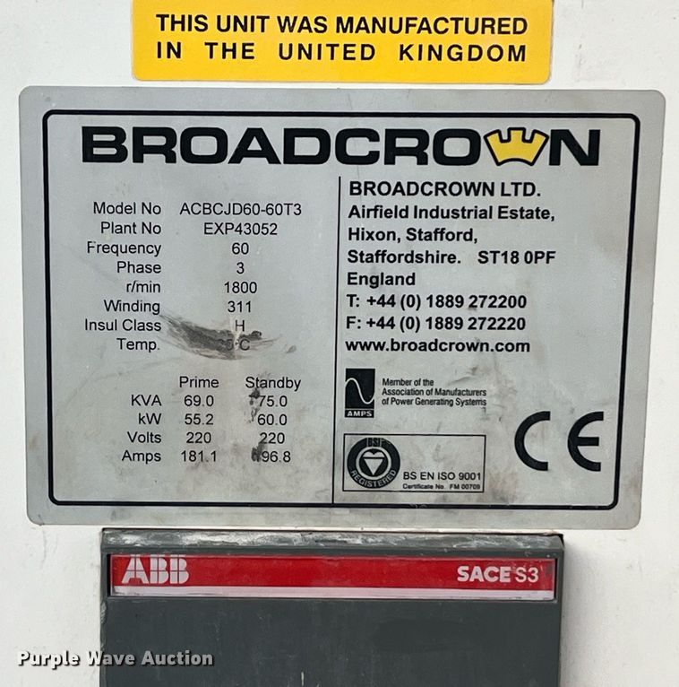 image for item EI0572 Broadcrown  generator