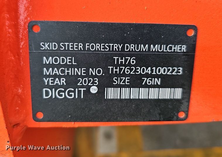 image for item IO9793 2023 Diggit TH76  skid steer mulcher