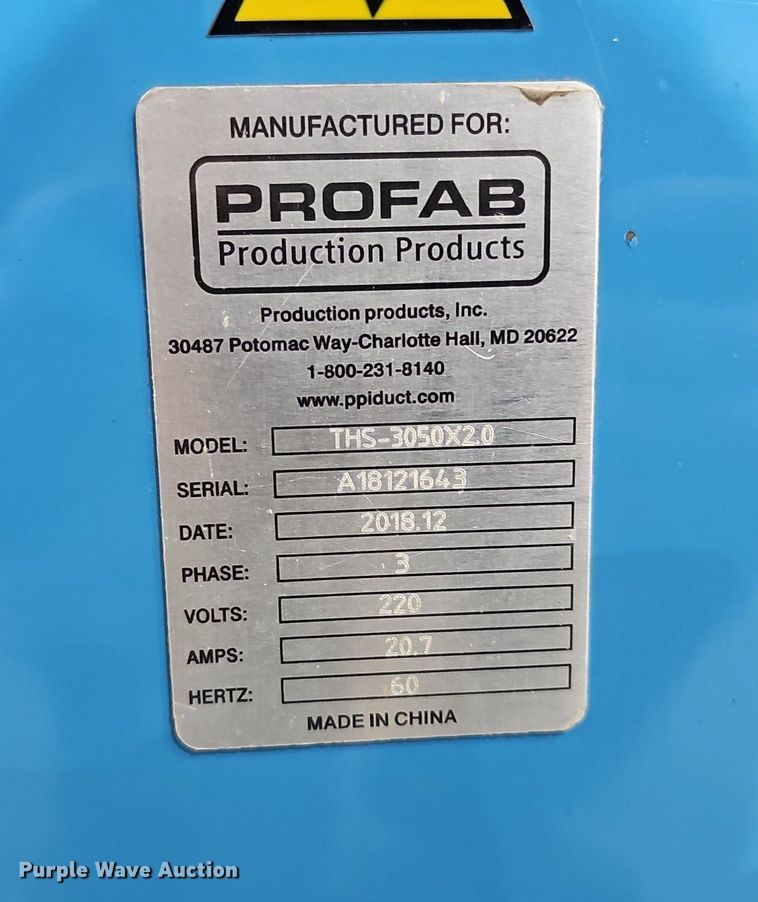 image for item IO9802 2018 ProFab THS-3050X2.0  metal shear