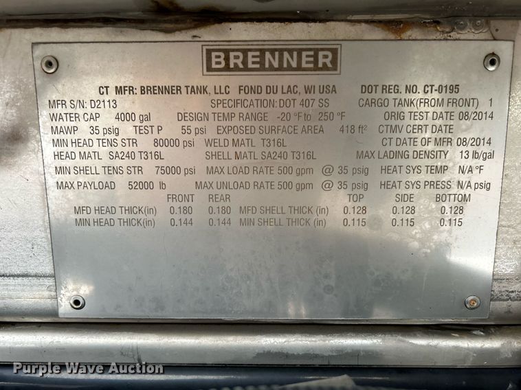 image for item KH9686 2015 Kenworth T800 tank truck