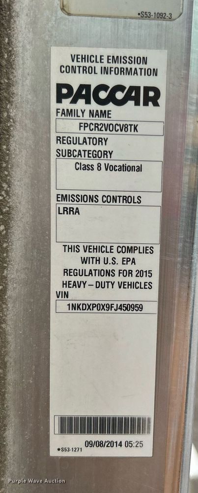 image for item KH9686 2015 Kenworth T800 tank truck