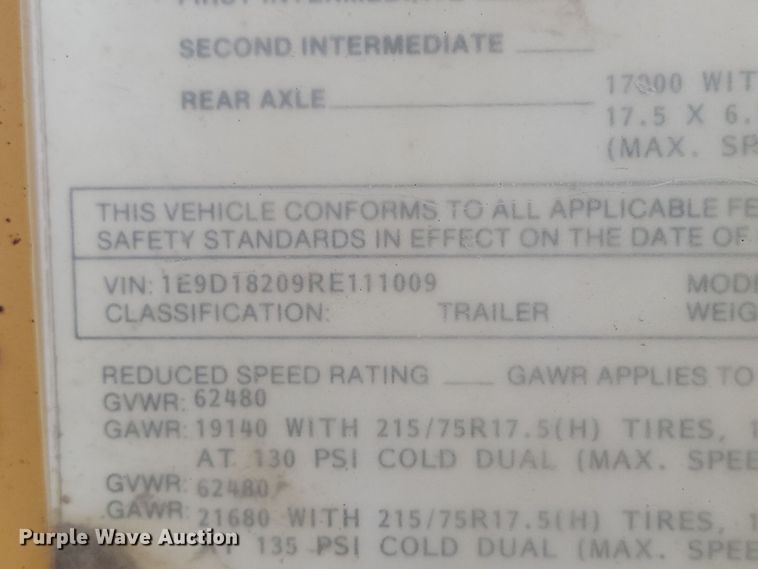 image for item KT9654 1994 Etnyre Lowboy 30  equipment trailer