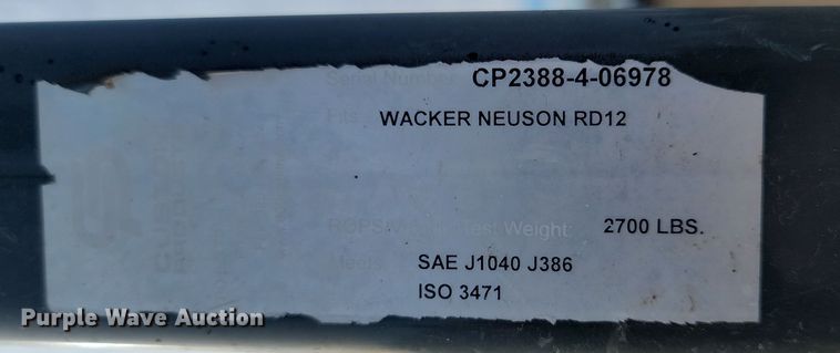 image for item KT9925 2015 Wacker Neuson RD12A  double drum vibratory roller