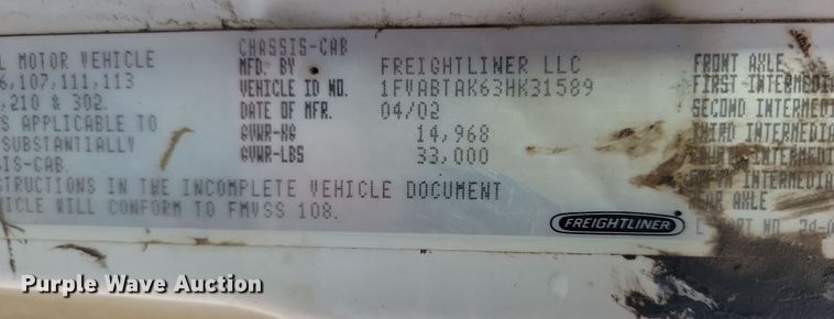 image for item KT9931 2003 Freightliner FL80  utility / service truck