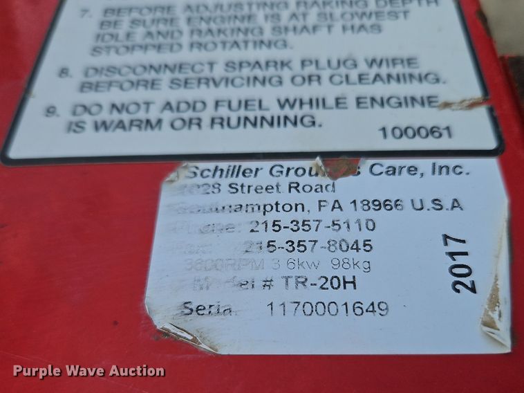 image for item LB9691 2017 Classen TR20  dethatcher