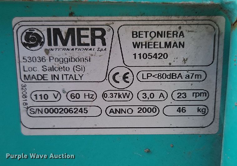 image for item LB9696 2000 Imer Anno 2000  concrete mixer
