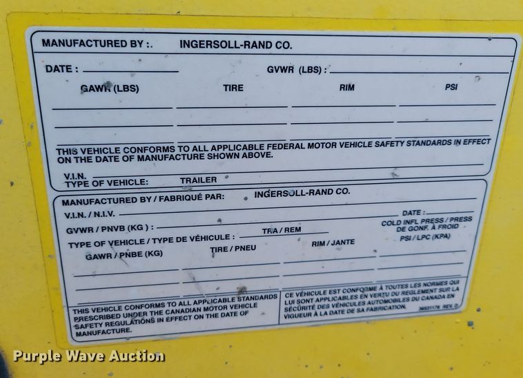 image for item LC9467 Ingersoll Rand 185 air compressor