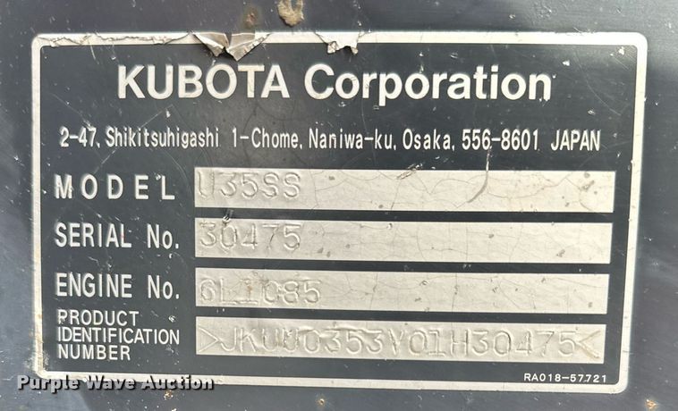 image for item LH9035 2007 Kubota U35SS  mini excavator