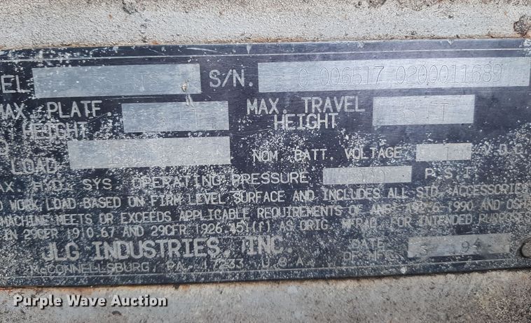 image for item LX9984 JLG 33RTS  scissor lift