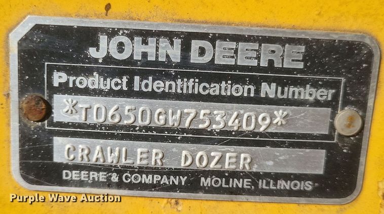 image for item MI9828 1989 John Deere 650G  dozer