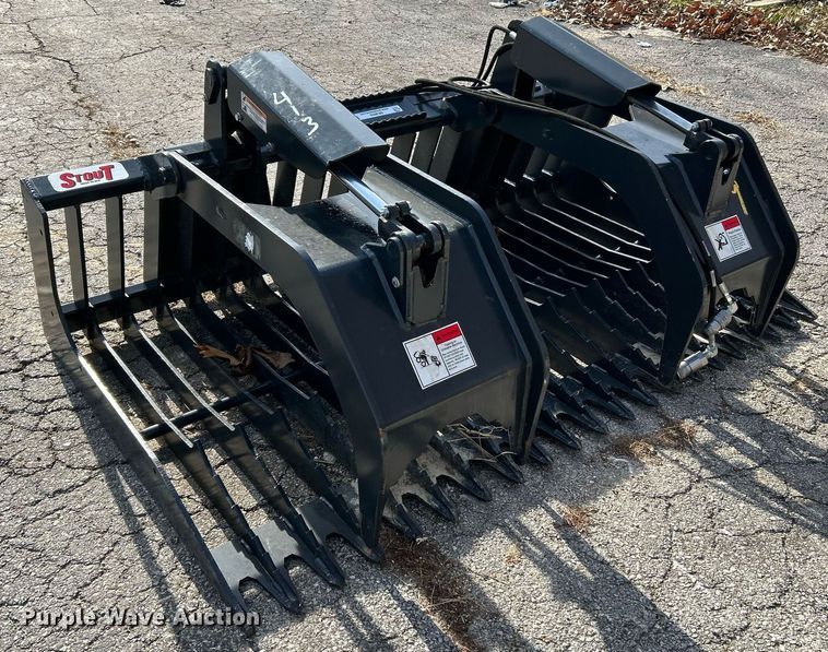 image for item NE9655 Stout HD-69-3  skid steer rock grapple bucket