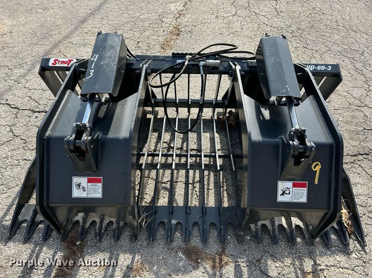 image for item NE9655 Stout HD-69-3  skid steer rock grapple bucket