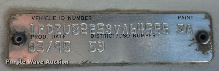 image for item NE9659 1995 Ford L8000  dump truck