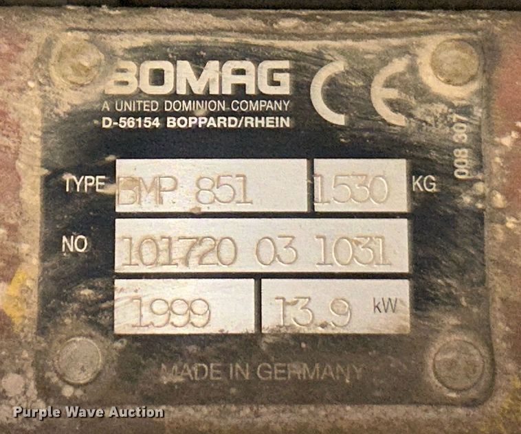 image for item NE9669 1999 Bomag BMP851  trench compactor