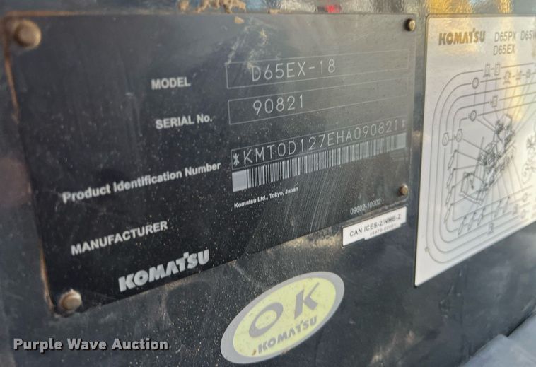 image for item NN9351 2017 Komatsu D65EX-18  dozer