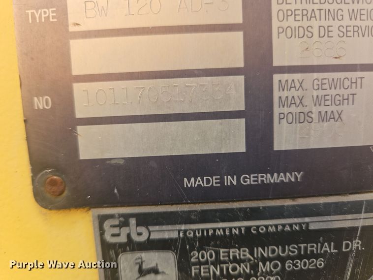 image for item NZ9100 2002 Bomag BW 120 AD-3 double drum vibratory roller