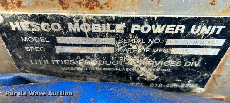 image for item OM9214 1987 Hesco 150010  mobile power unit