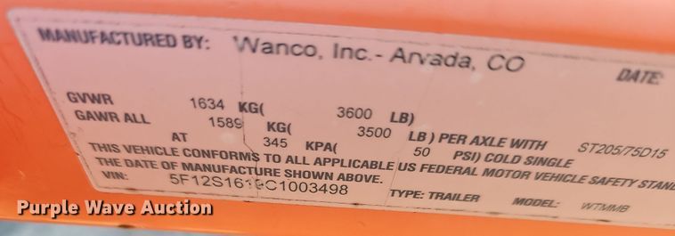 image for item DM1495 2012 Wanco WTMMB  portable road sign