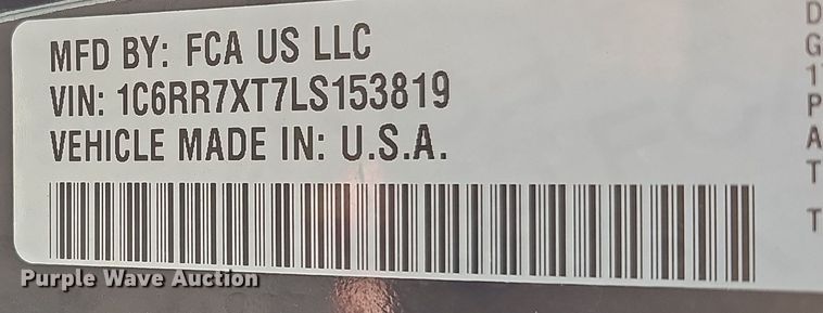 image for item DR5928 2020 Dodge Ram 1500  Crew Cab pickup truck