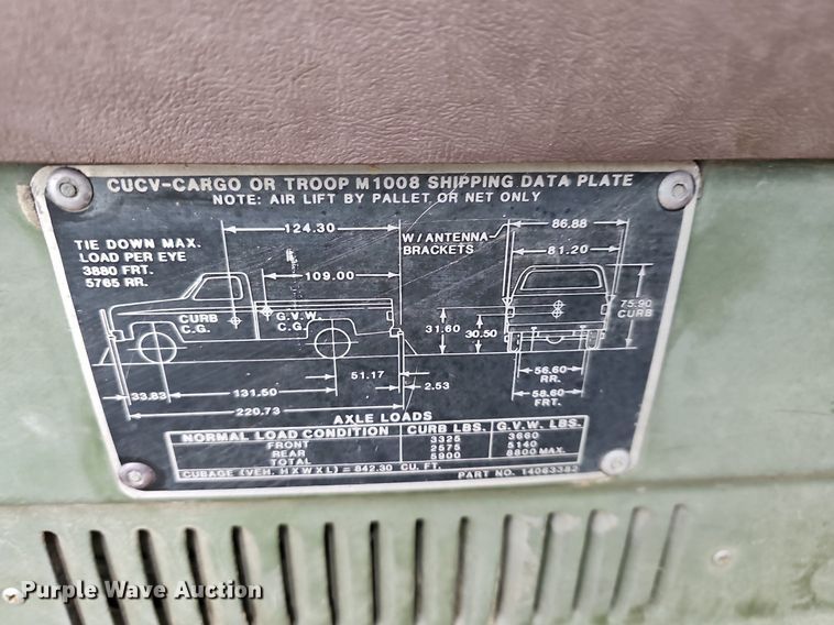 image for item DR5941 1985 Chevy CD30903  pickup truck cab and chassis