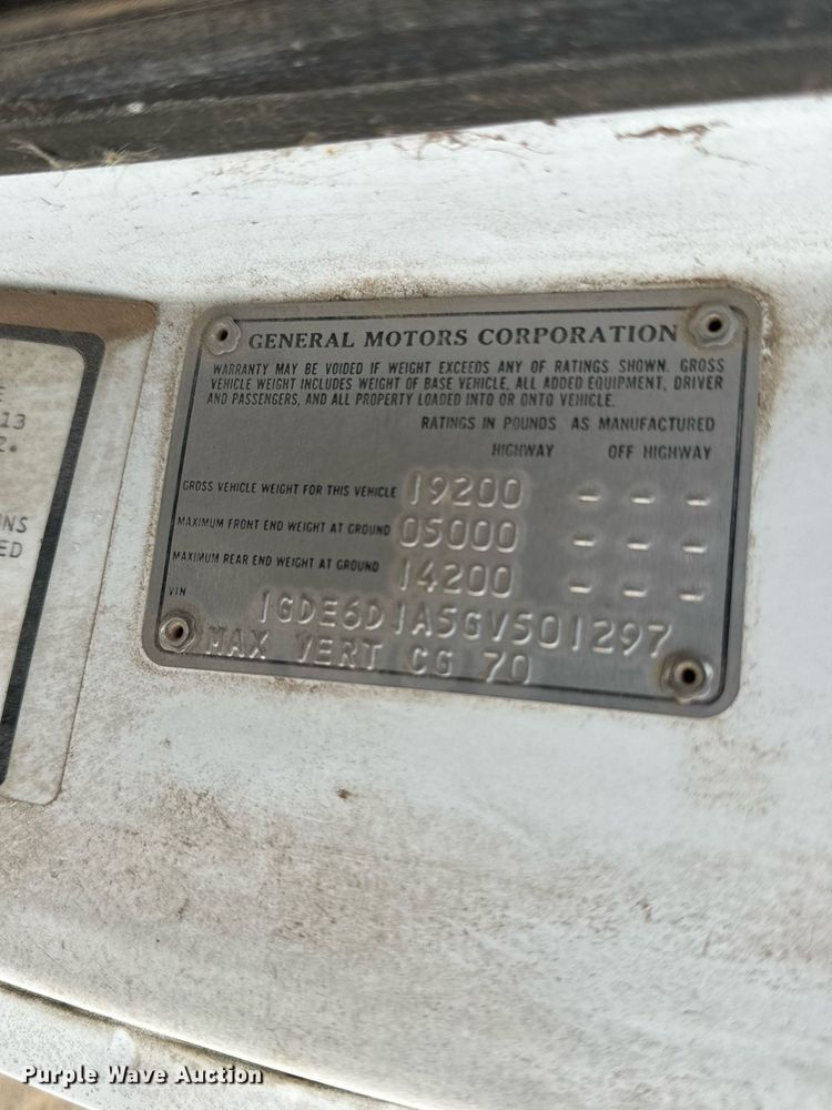 image for item IB9291 1986 GMC C6000  dump flatbed truck