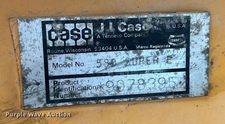 image for item IB9310 Case 580 Super E  backhoe